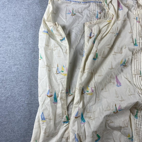 Tommy Hilfiger Tank Top Womens 2X White Sailboat Print Ruffle Button Camisole - Picture 4 of 6